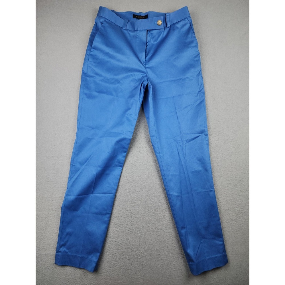 Brooks Brothers Advantage Chino Pants Womens 4 Blue Straight Stretch Twill